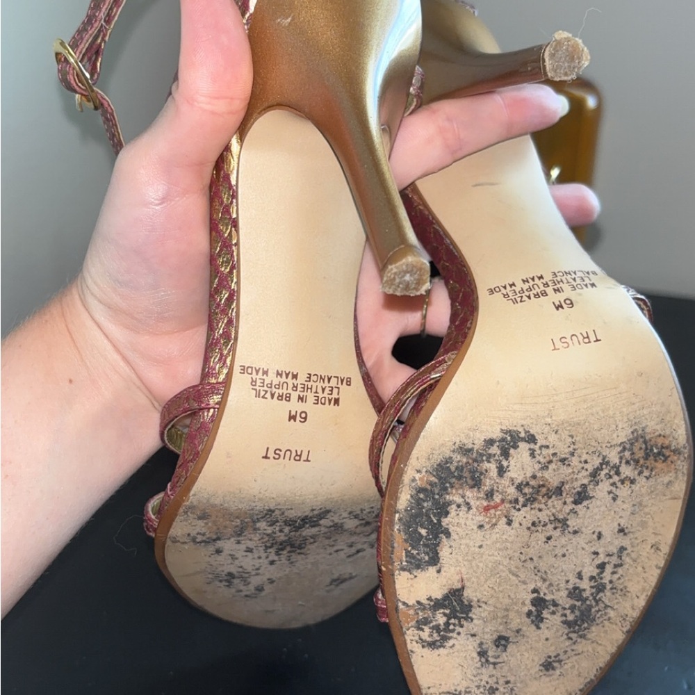 Carlos Heart Charm & Snakeskin Strappy Heels - Picture 4 of 7